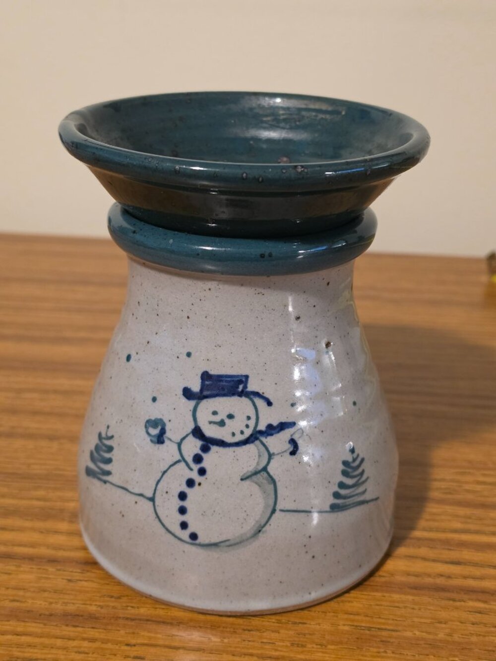 Great Bay Pottery Snowman Tealight Wax Melter 2 Pc Greenland , NH